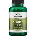 Swanson Premium Brand Ginger Root 540 Milligrams front view bottle for natural digestive health support