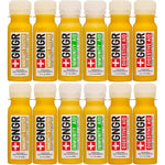 +GNGR Twelve Shots Variety Pack of Organic Ginger Shots front view showing the premium packaging.