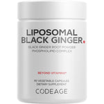 Codeage Liposomal Black Ginger bottle front view showing 500 mg serving size