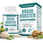 Purely Optimal Brain Booster Nootropic 60 capsules front view bottle showing memory and focus supplement