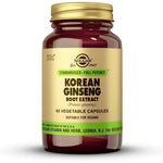 Solgar Korean Ginseng Root Extract 60 Vegetable Capsules front view