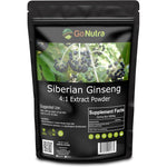 Go Nutra Siberian Ginseng Eleuthero Root 4:1 Extract Powder front label