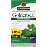 Nature's Answer Goldenseal Root 550 mg 50 vegetarian capsules front bottle view for natural immune health support.