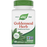 Nature's Way Goldenseal Root 100 vegan capsules front bottle view for traditional digestive wellness.