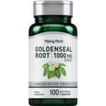 Piping Rock Goldenseal Root 1000mg 100 vegan capsules front view bottle