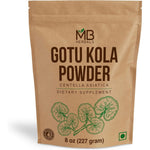 MB Herbals Gotu Kola Powder 227 gram front view pouch packaging of pure Centella asiatica hair supplement