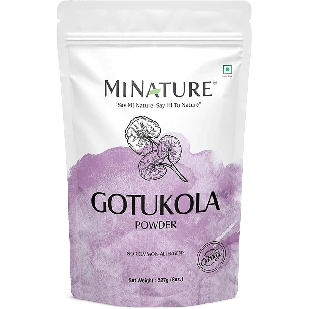 Mi Nature Gotu Kola Powder front view of authentic pouch packaging