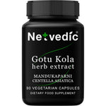 Netvedic Gotu Kola Extract Capsules front view showing 400mg strength for natural cognitive health.