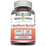Amazing Nutrition Hawthorn Berries 565mg front view bottle for cardiovascular health