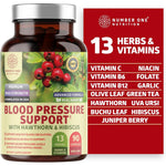 Number One Nutrition Premium Blood Pressure Support 90 capsules front view bottle