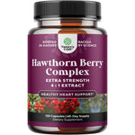 Natures Craft Pure Hawthorn Berry Extract front view bottle of heart health capsules