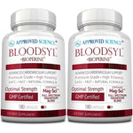 Approved Science Bloodsyl front view container bottle showcasing heart health supplement packaging.