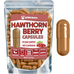 XPRS Nutra Pure Hawthorn Berry Extract 180 Capsules front view showcasing premium heart health supplement packaging.
