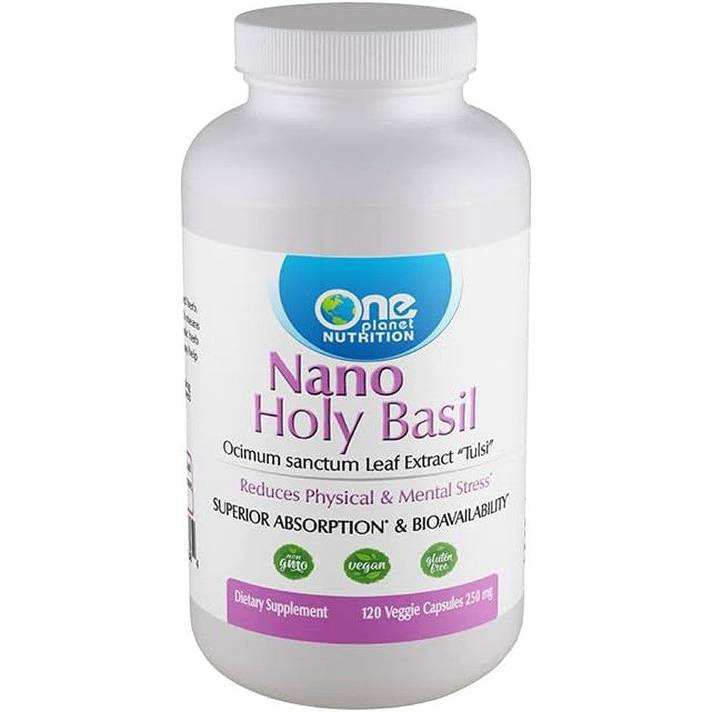 One Planet Nutrition Nano Holy Basil 500 mg bottle front view