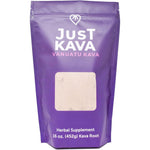 Just Kava Vanuatu Kava Powder sixteen ounce bag front view showcasing authentic packaging.