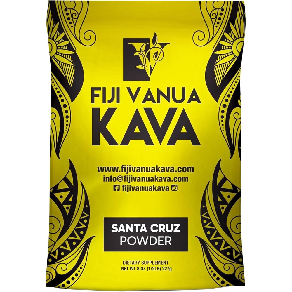 Fiji Vanua Kava Premium Santa Cruz Noble Root Powder 8 Ounce front packaging view