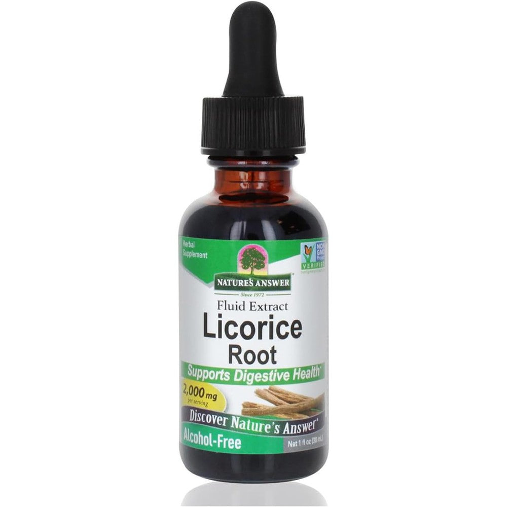 Natures Answer Licorice Root liquid extract bottle front view herbal supplement