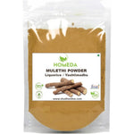 Homeda Organic Licorice Root Mulethi Powder front view in 100g pack