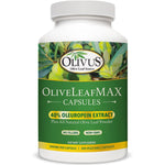 Olivus OliveLeafMAX 300 vegetarian capsules front view showing premium immune support label.
