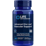 Life Extension Advanced Olive Leaf Vascular Support front view bottle of heart health supplement capsules