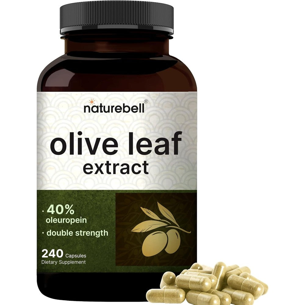 NatureBell Olive Leaf Extract 240 capsules front bottle view showing 30000mg maximum strength label