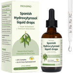 Provspro Hydroxytyrosol Liquid Drops front view bottle showing premium Spanish olive extract packaging