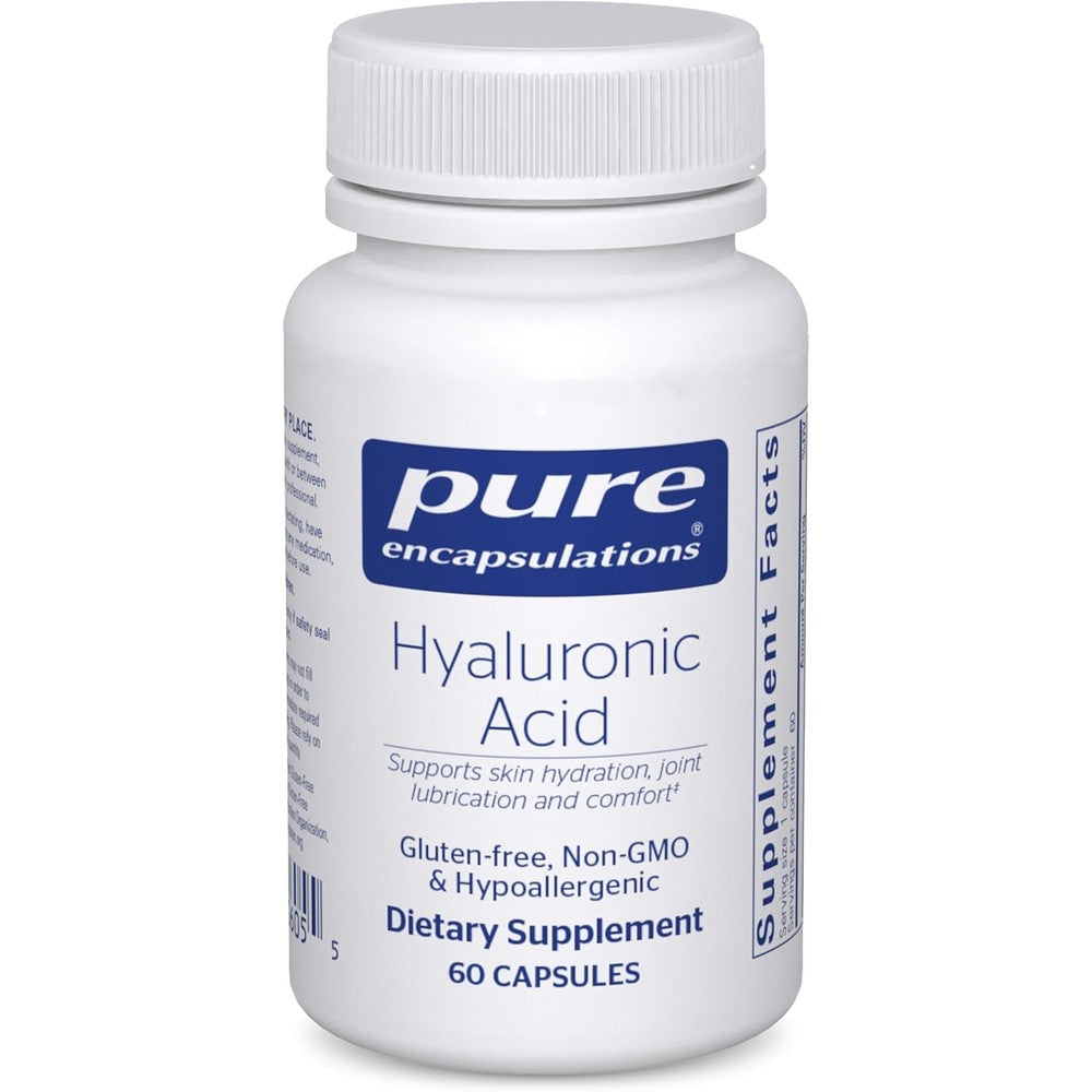 Pure Encapsulations Hyaluronic Acid 60 Capsules front view for skin hydration