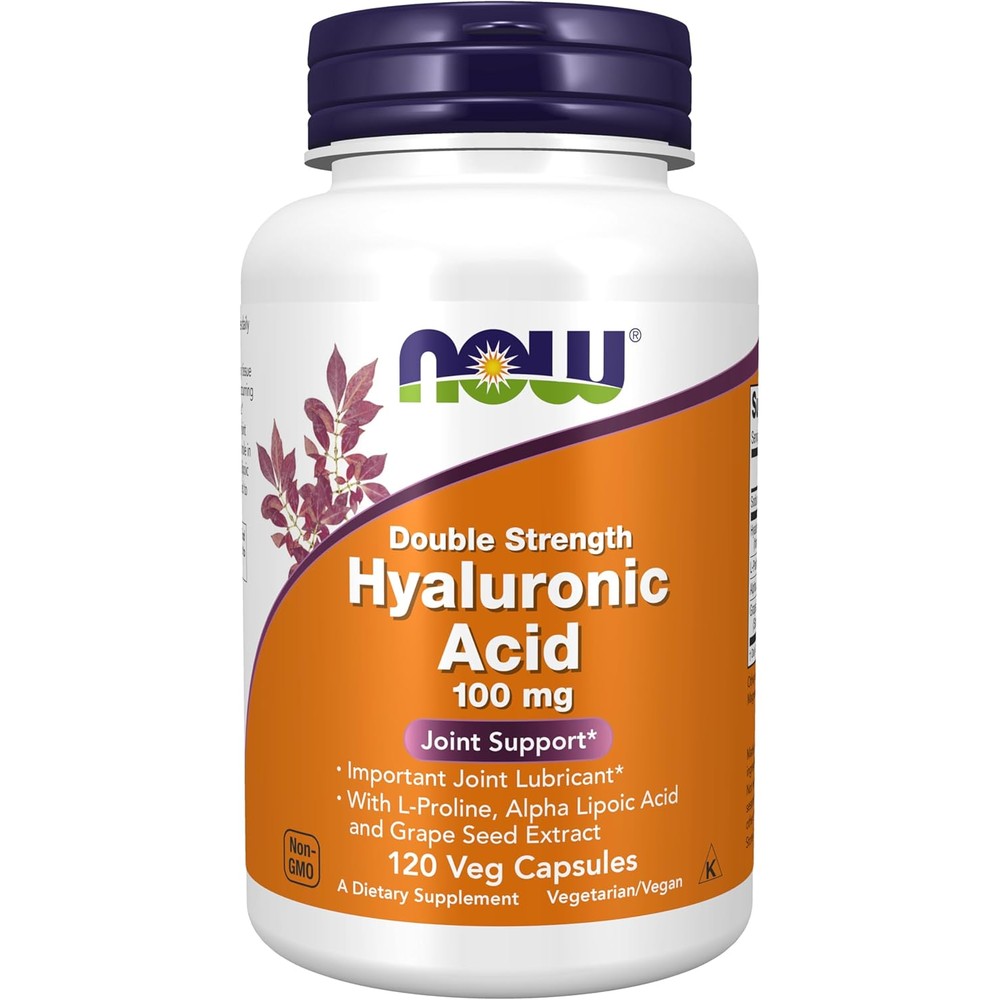 Now Foods Hyaluronic Acid 100 Milligrams 120 Capsules Front View