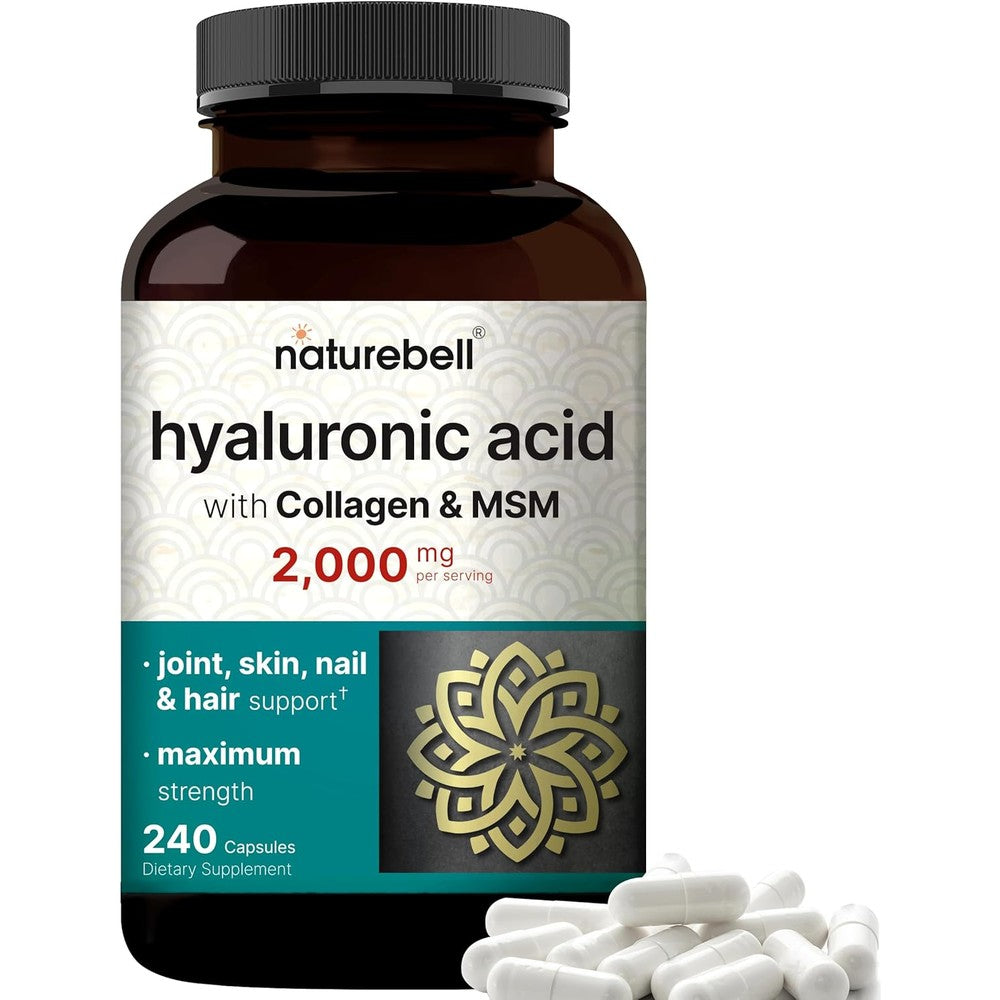 NatureBell Hyaluronic Acid Collagen MSM 240 Capsules front view