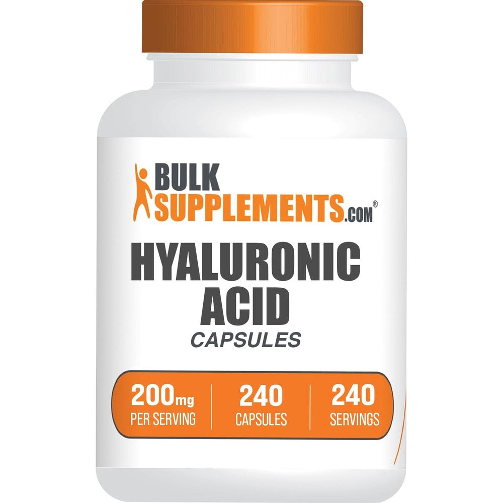 BulkSupplements Hyaluronic Acid Capsules front view with USA imported label