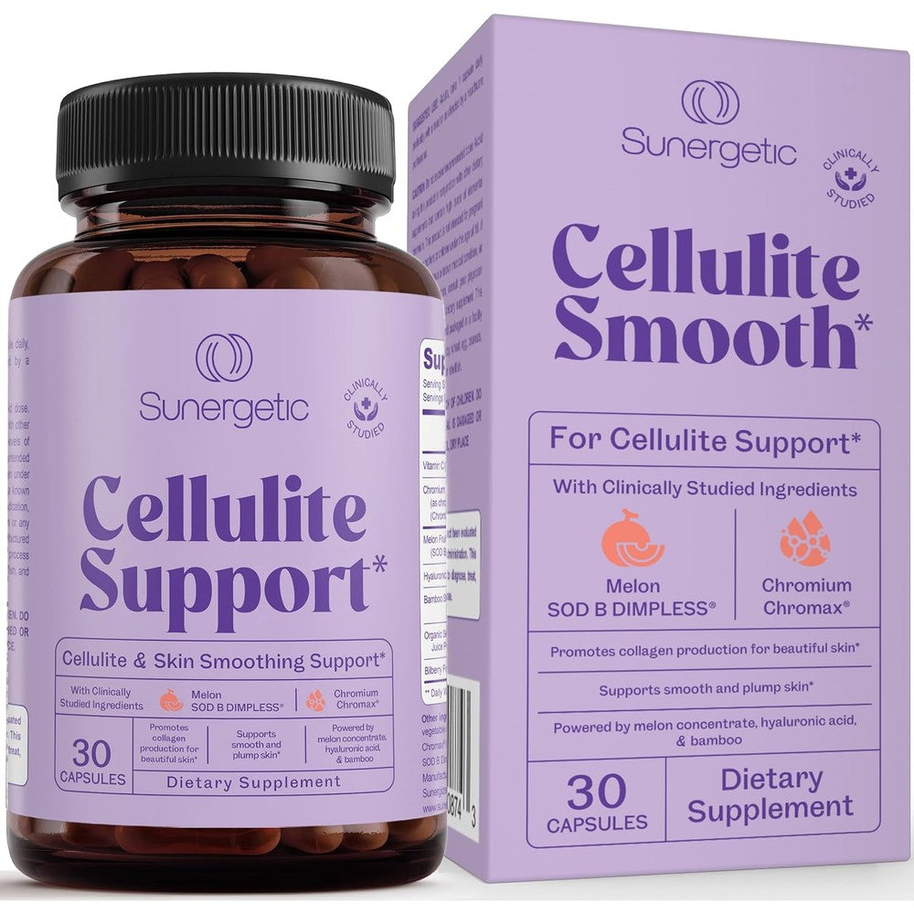 Sunergetic Cellulite Support Skin With Melon Sod Complex 30 Capsules front package view