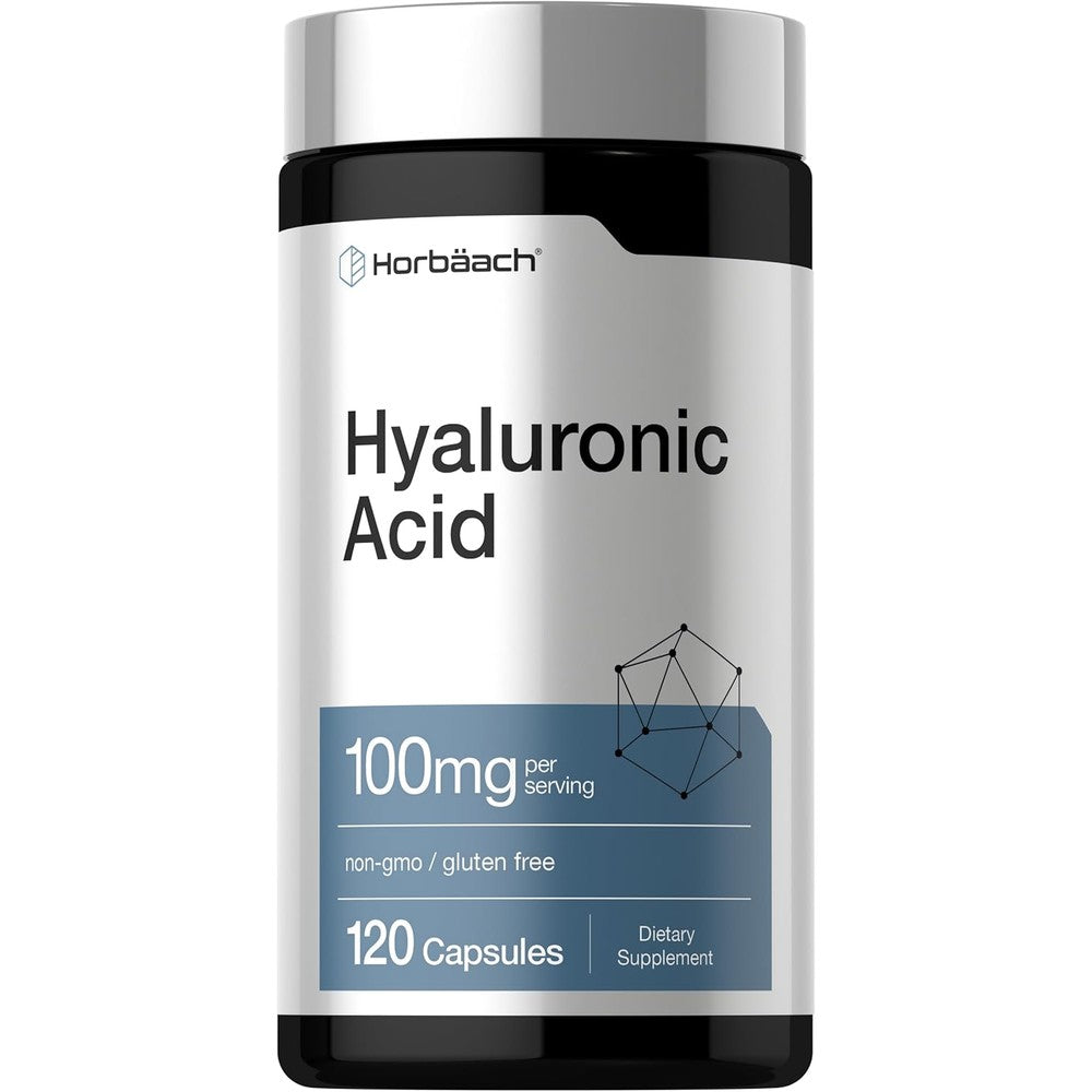 Horbäach Hyaluronic Acid 100mg 120 Capsules Front View