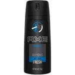 Axe Anarchy For Him Deodorant Body Spray front view pack of four showing authentic USA imported packaging.