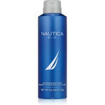 Nautica Blue Deodorant Body Spray for men front view showing blue can and white sail logo