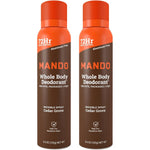 Mando Whole Body Deodorant Spray for Men front view of twin pack in Cedar Grove scent