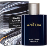 Azulfra Black Ginger body spray for men front view blue bottle with silver cap