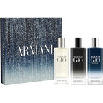 Armani Beauty Acqua di Gio Mens Cologne Trio front view showing three premium holiday sampler bottles
