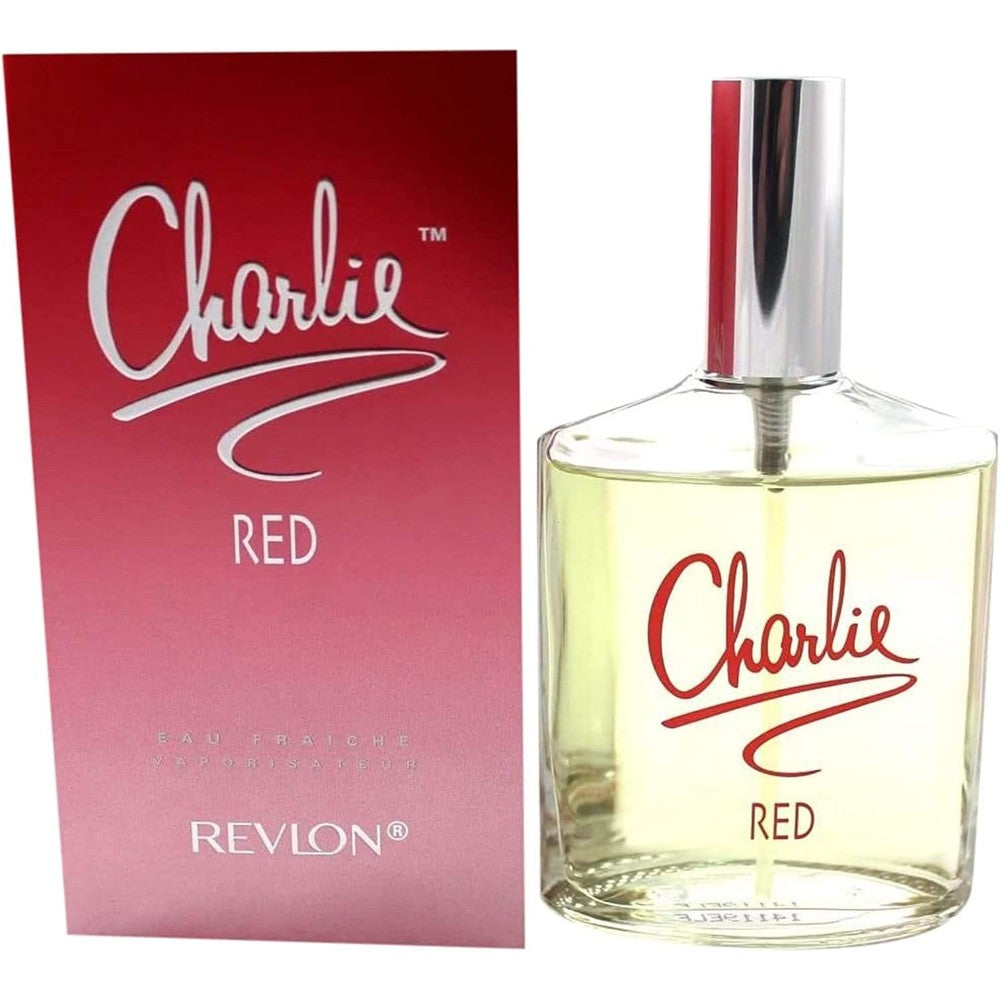 Revlon Charlie Red Eau Fraiche Spray front view packaging and bottle
