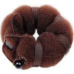 GoldRose magic hair styling bun maker front view showcasing the brown color set.