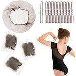 MaopaoBeauty invisible elastic hair net kit front view showing brown mesh nets and bobby pins