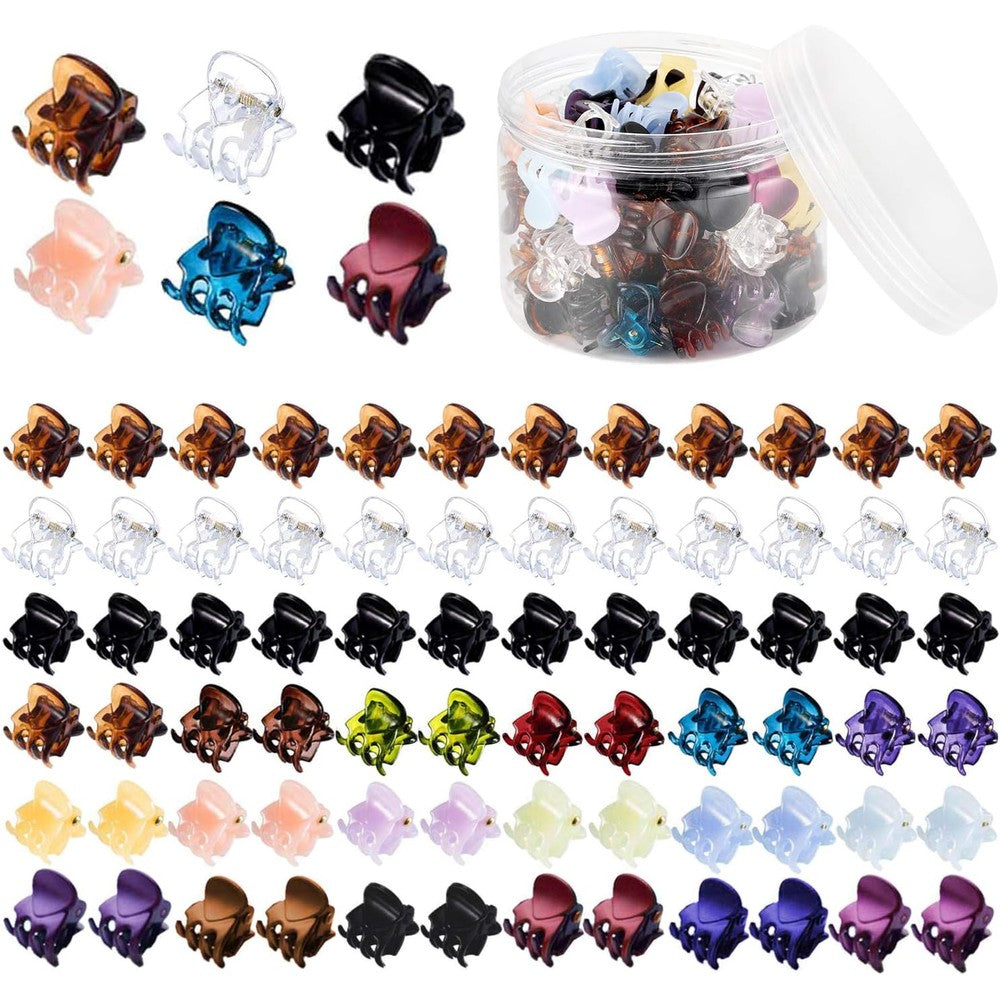 Funtopia mini hair claw clips front view in storage box