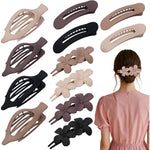 Dogode 12 pack matte neutral hair clips front view for styling