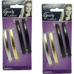 Goody Womens Classic Metal Domed Barrettes front view pack of eight hair styling clips.