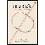 The Hair Edit Hoop And Pin Barrette in soft gold front view showing the metallic loop design.