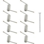 NICENEEDED 8 Pieces Hair Claw Clip Spring Replacement front view showcasing premium silver torsion springs for hair accessory maintenance.