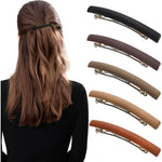 Markuii Slim French Hair Barrettes front view showing the 5 pack multi color assortment for women.