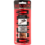 Revlon Essentials Double Grip Black Hair Clips front view pack of six