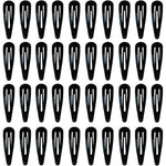 PIDOUDOU black metal snap hair clips 40 pack front view high quality hair accessories