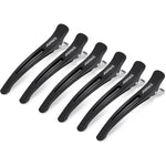 AIMIKE professional duck billed hair clips front view showing six pack premium black styling accessories