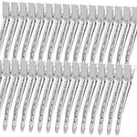 YGDZ Duck Billed Alligator Hair Clips front view showing silver metal design